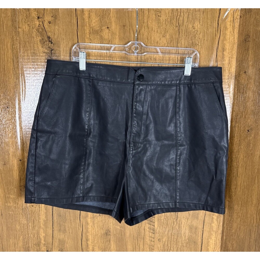 Fashion Nova Faux Leather Shorts Black High Waist Baddie Night Out Streetwear